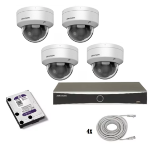 Hikvision beveiligingscamera set met 4 Hikvision DS-2CD2146G2H-ISU wit
