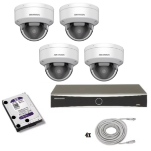 Hikvision beveiligingscamera set met 4 Hikvision DS-2CD2186G2H-ISU wit