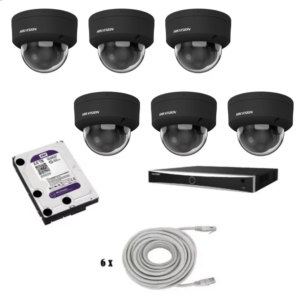 Hikvision beveiligingscamera set met 6 Hikvision DS-2CD2186G2H-ISU zwart