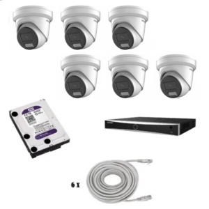 Hikvision beveiligingscamera set met 6 Hikvision DS-2CD2346G2H-IU wit
