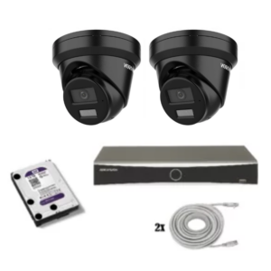 Hikvision beveiligingscamera set met 2 Hikvision DS-2CD2346G2H-IU zwart