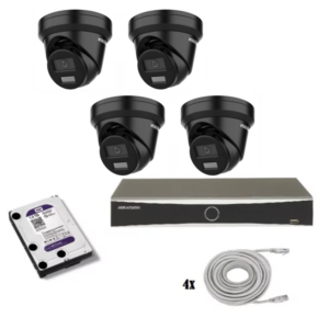 Hikvision beveiligingscamera set met 4 Hikvision DS-2CD2346G2H-IU zwart