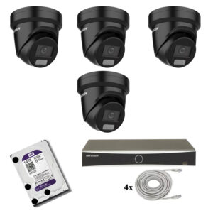 Hikvision beveiligingscamera set met 4 x Hikvision DS-2CD2386G2H-IU zwart
