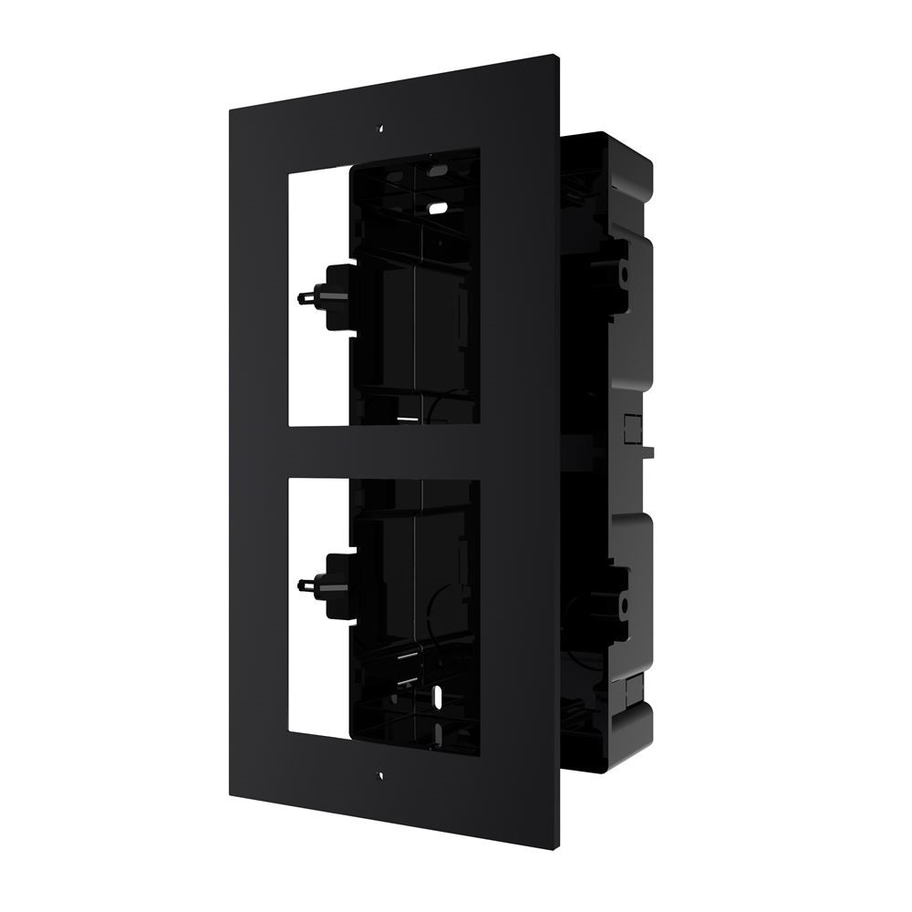 Hikvision DS-KD-ACF2 2-Module Montageframe met Voorpaneel – Zwart Aluminium