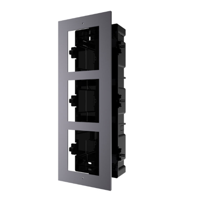 Hikvision DS-KD-ACF3/S Roestvrijstalen Coverplaat & 3-Module Montager Frame